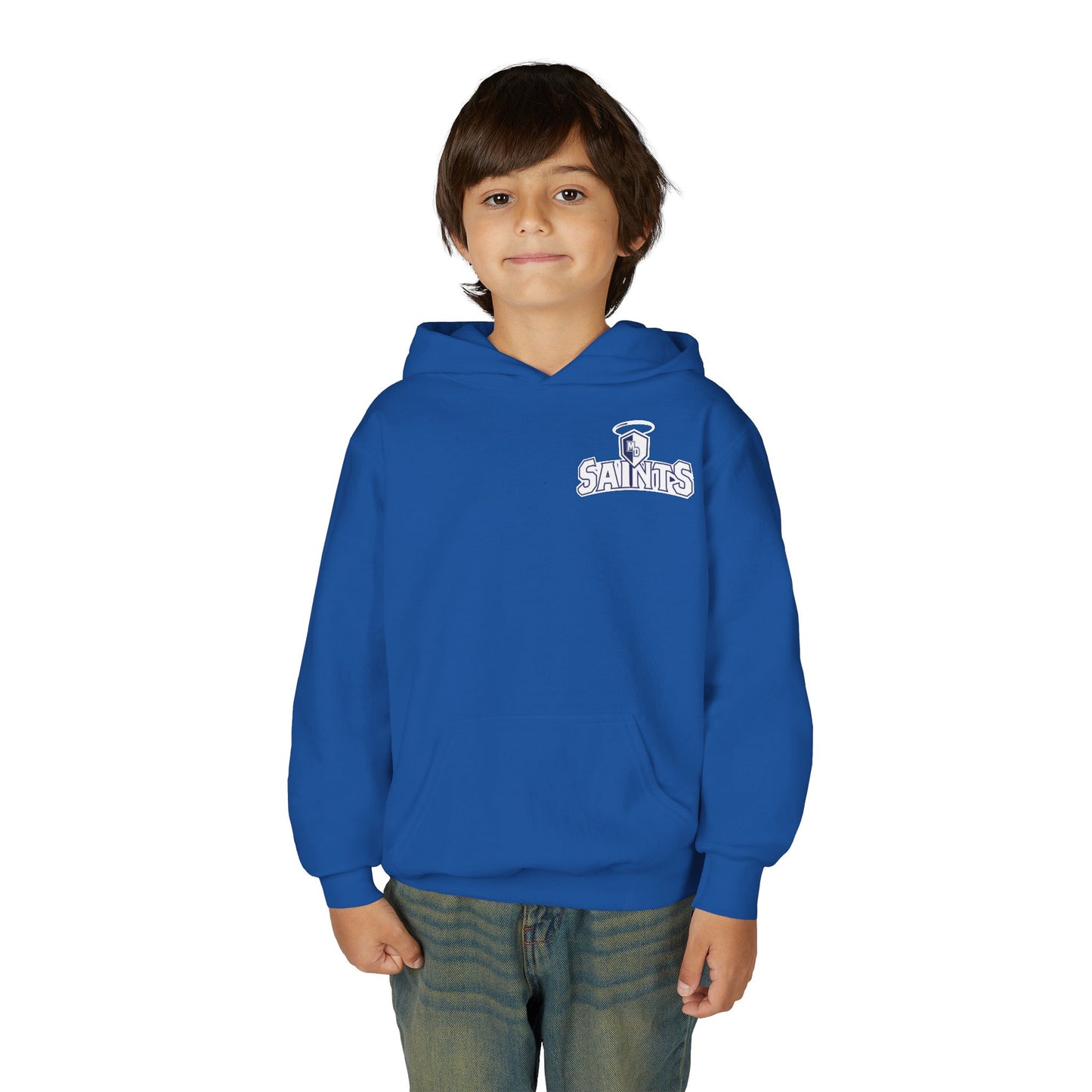 Youth Saints Hoodie — Small Left Chest Logo Pullover for Kids